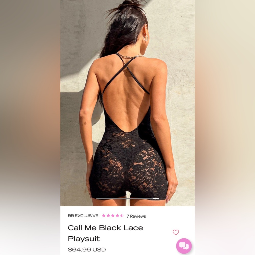 BEGINNING BOTIQUE: call me black lace playsuit sz 4 (uk 8)